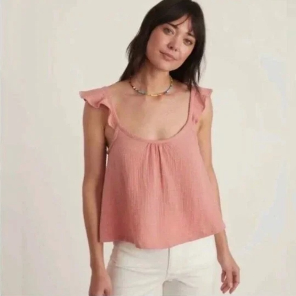 Marine Layer Jude flutter sleeve tank top Peach size XS (A-6) - Picture 1 of 11